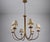 Large Brass Six-Arm Chandelier with Fabric Shades, Germany, 1970s For Sale - Image 6 of 10