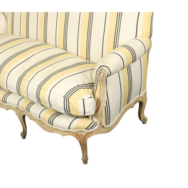 French French Louis XVI Jansen Style Striped Sofa For Sale - Image 3 of 4