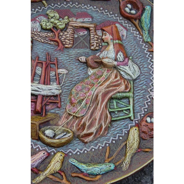 Large Italian Ceramic Decorative Plate by Paolo Loddo, 1960s For Sale - Image 4 of 11