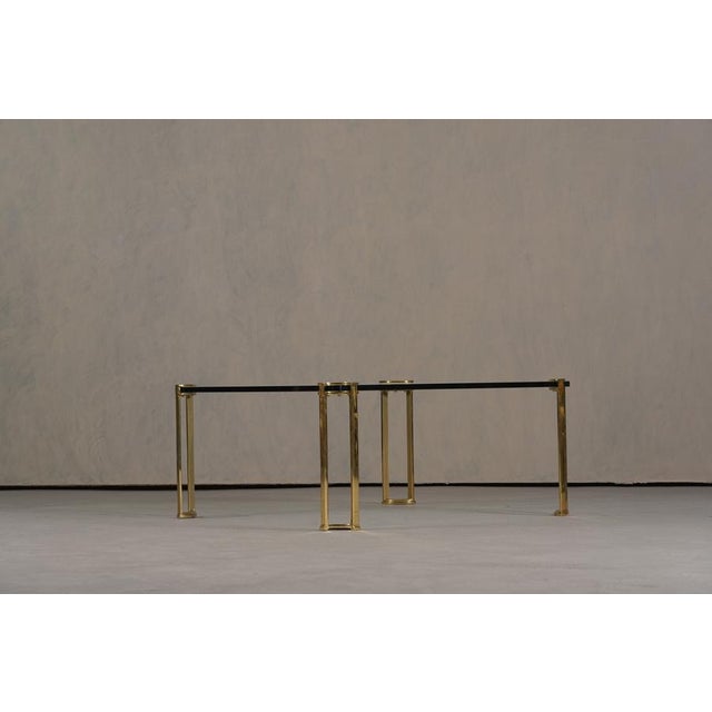 Large Vintage Bronze and Glass Coffee Table by Peter Ghyczy, Germany, 1970s For Sale - Image 4 of 8