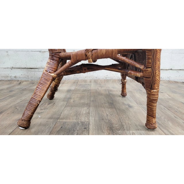 Willow Style Woven Wicker Outdoor Patio Sunroom Chair For Sale - Image 11 of 12