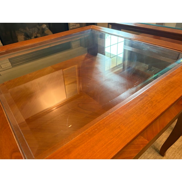 Late 20th Century Hammary Solid Cherry & Beveled Glass End Tables - A Pair For Sale In Louisville - Image 6 of 9
