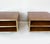An elegant pair of bedside tables crafted entirely from elm burl with brass front lighting. Featuring two large open...
