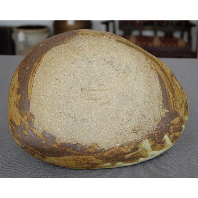 Vintage Circa 1970 Contemporary Style Stoneware Art Pottery Mushrooms on Rock Weed Pot Vessel For Sale In New Orleans - Image 6 of 6