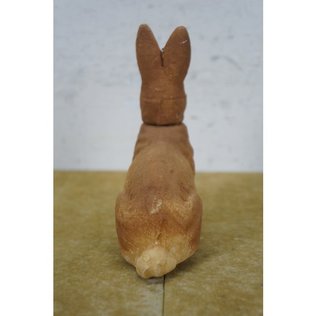 Early 20th Century Antique German Paper Mache Easter Bunny Rabbit Candy Container 6" For Sale - Image 5 of 13
