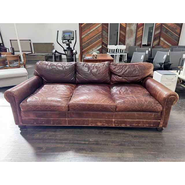 Restoration Hardware Lancaster Leather Sofa Chairish