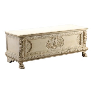 Neorenaissance Style Carved and Painted Chest For Sale