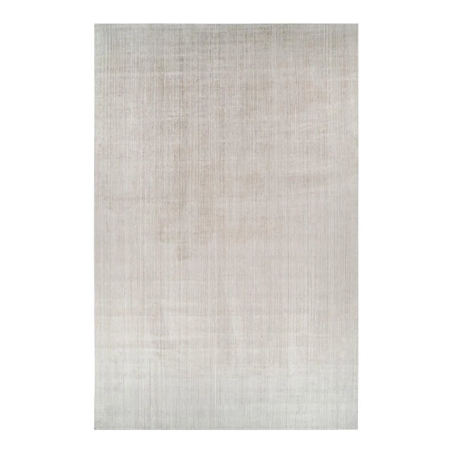 Rug & Kilim’s Oversized Textural Rug in Solid Beige and Cream Tones and Striae For Sale