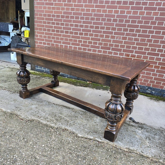 Elizabethan Oak Refrectory Farmhouse Dining Table, 1910 For Sale - Image 17 of 18