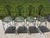 Vintage Neoclassical Style Green Wrought Iron Lyre Harp Garden Chairs - Set of 4 For Sale - Image 11 of 12