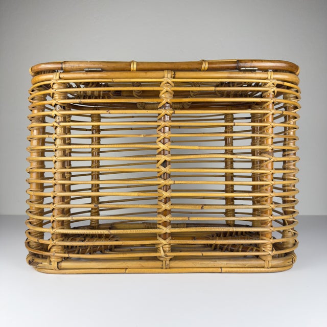 Vintage Rattan Basket, Italy, 1960s For Sale - Image 14 of 18