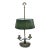 Mid-20th Century French Provincial Brass Bouillotte Lamp With Green Shade For Sale