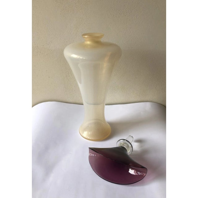 Crystal and Gold Murano Glass Bottle with Cap from Vetreria Anfora, 1986 For Sale - Image 7 of 9