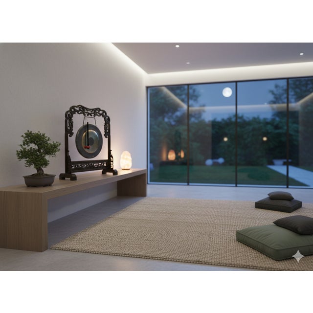 Chinese Distressed Brown Cloud Scroll Wood Gong Display Rack For Sale In San Francisco - Image 6 of 10