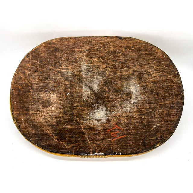 Wood Mid Century Boho Woven Rattan & Bamboo Tray With Handles For Sale - Image 7 of 10