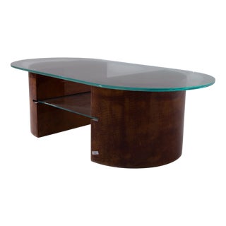 Vintage Coffee Table in Red Parchment by Aldo Tura, 1970s For Sale