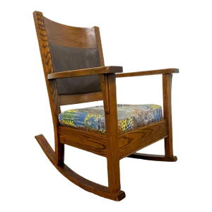 Antique Mission Oak Arts and Crafts Chittenden & Eastman Co Square Brand Rocker