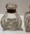 Late 19th Century Pair of Vintage Clear Glass Ink Bottles Art Deco Style Brass Collars 1930s Desk For Sale - Image 5 of 8