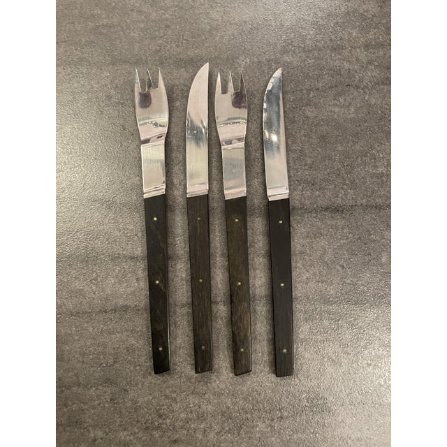 Brown Stainless Steel 3010 Cutlery by Helmut Alder for Amboss, 1957, Set of 4 For Sale - Image 8 of 8