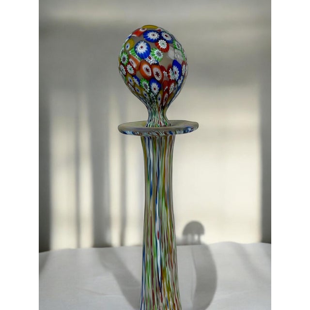 Blue Lot of 2 Italian Millefiori Glass Bottles For Sale - Image 8 of 14