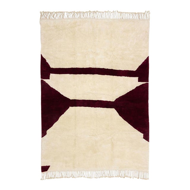 Minimalist Oversize Hand-Knotted Wool Rug | 13'8" X 9'7" | One of a Kind For Sale