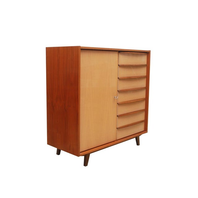 Mid-Century Modern Vintage Two-Tone Chest of Drawers in Walnut, 1955 For Sale - Image 3 of 13