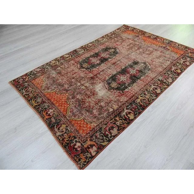 1960s Distressed Vintage Turkish Rug - 4′11″ × 7′10″ For Sale - Image 5 of 5