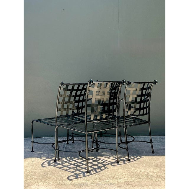 Metal Vintage Brown Jordan Wrought Iron “Florentine” Dining Chairs - Set of 4 For Sale - Image 7 of 12