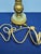 Brass Vintage Neoclassical Rembrandt Brass & Onyx Torchiere Table Lamp For Sale - Image 8 of 11