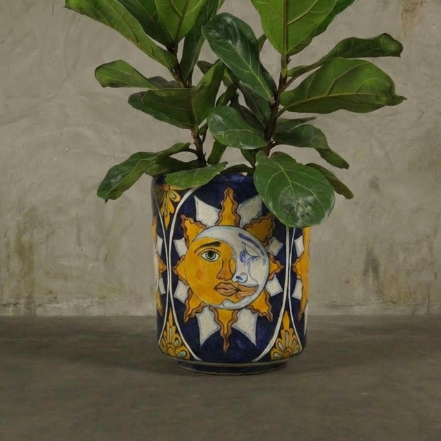 Mexican Mid 20th Century Mexican Glazed Ceramic Planter For Sale - Image 3 of 17