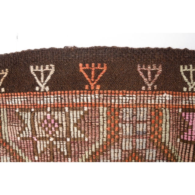 Geometric Wool Tribal Area Kilim For Sale - Image 6 of 10