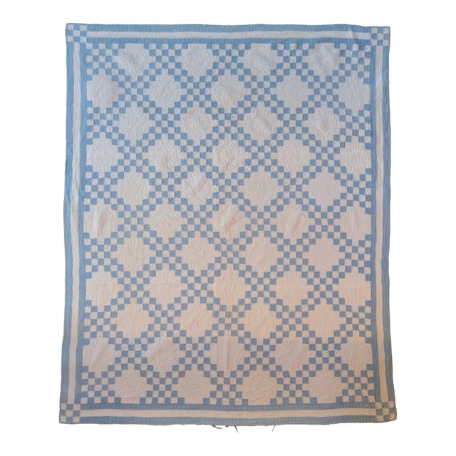 Early 20th C Double Irish Chain Quilt - For Sale