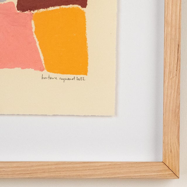 Wood Abstract Oil Painting by French Artist Hortense Reynaud For Sale - Image 7 of 8