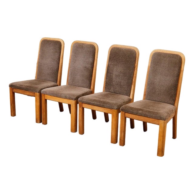 Brown Oak 1970s Dining Chairs For Sale