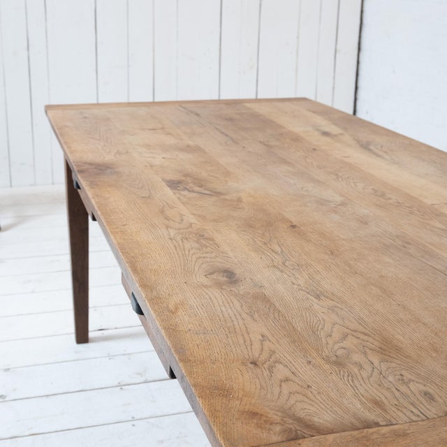 Antique French Farmhouse Table in Oak, 1880 For Sale - Image 6 of 8
