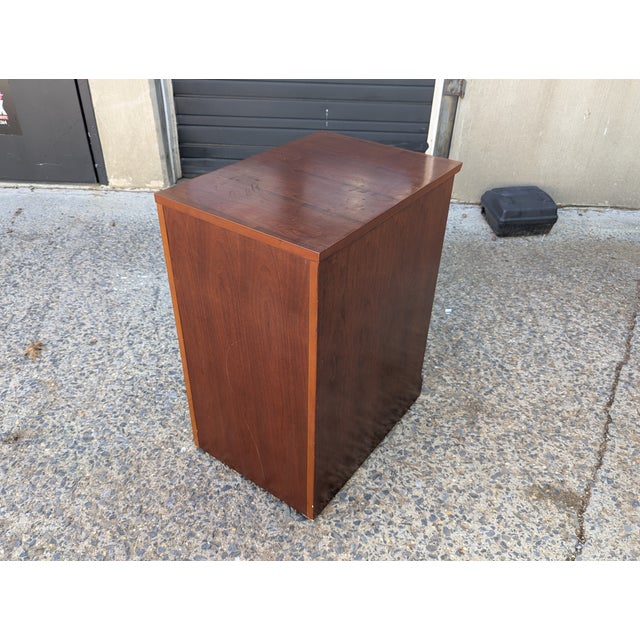 1980s Vintage Cherry Finish Two Drawer Filing Cabinet For Sale - Image 5 of 10