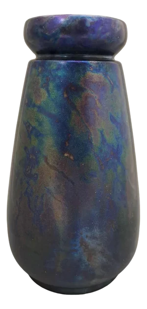 Large Art Deco Vase with Blue Eozin Lustreglaze by Ferenc Csihalek, Hungary, 1910s