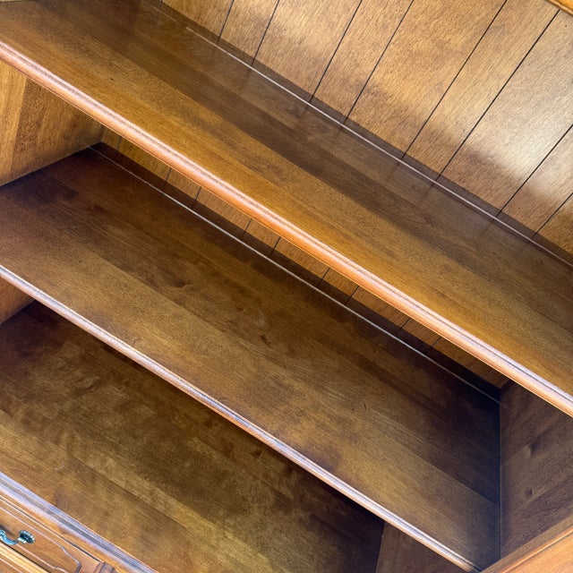 Camel 1990s Ethan Allen Country French Solid Birch 3 Drawer Chest & Bookcase Top in Fruitwood (26-9312 26-9311) For Sale - Image 8 of 15