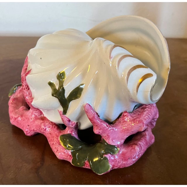 Victorian Antique 19th Century English Copeland Porcelain Sea Shell Spooner Vase For Sale - Image 3 of 11