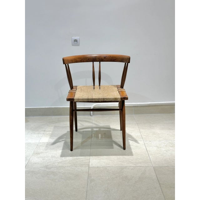 Wood Seagrass Chairs by Georges Nakashima , 1960s, Set of 4 For Sale - Image 7 of 11