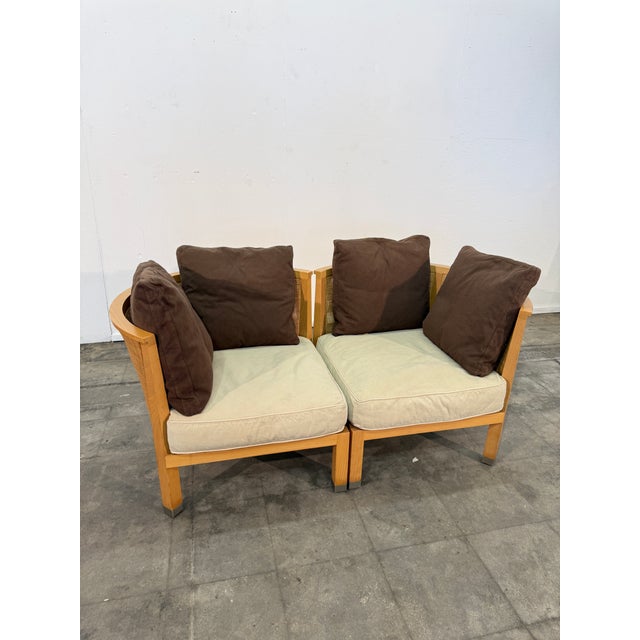 Brown Pair of “Mozart” Lounge Chairs by Antonio Citterio for Flexform, Italy For Sale - Image 8 of 10