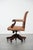 English-Style Chesterfield Swivel Office Chair in Cowhide and Wood For Sale - Image 5 of 18