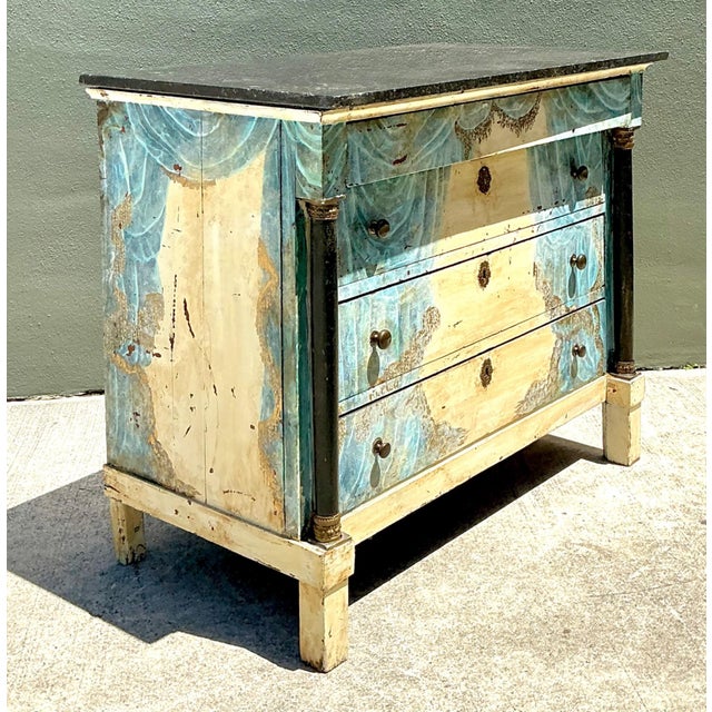 Vintage Hand-Painted Drapery Swag Motif Dresser For Sale - Image 11 of 16