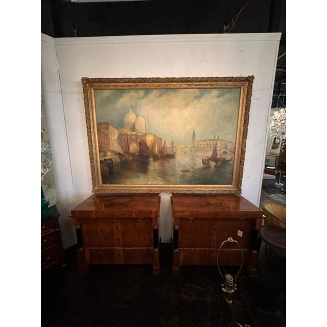 Traditional Large Italian Venetian Scene Oil on Canvas For Sale - Image 3 of 8