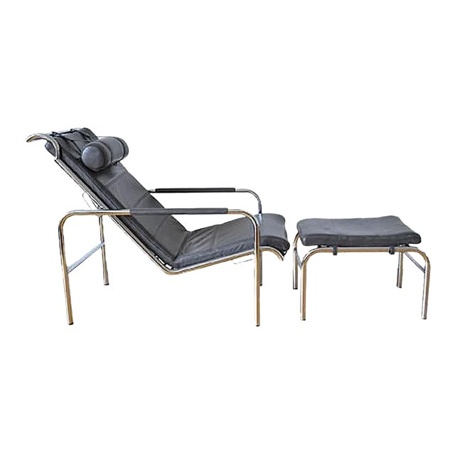 Set of Genni Lounge Chair & Ottoman by Gabriele Mucchi for Zanotta, 1980s For Sale