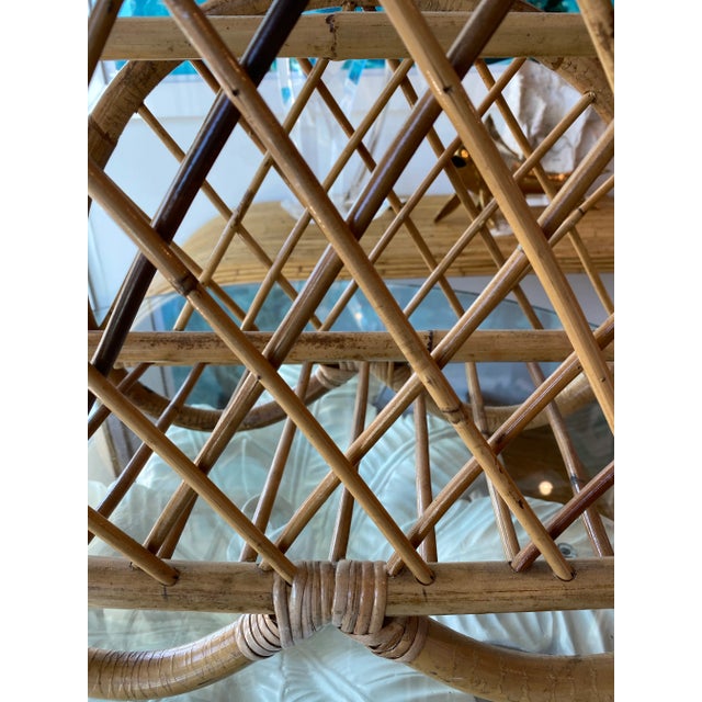 Vintage Pretzel Rattan Bamboo Magazine Rack Holder For Sale - Image 4 of 9