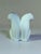 Danish Bing & Grondahl sculpture of two cats, model 4201, designed by Agnethe Jorgensen. The white porcelain cats have a...