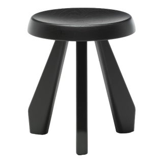 Modern Black Oak Meribel Stool by Charlotte Perriand for Cassina For Sale