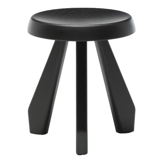 Modern Black Oak Meribel Stool by Charlotte Perriand for Cassina For Sale