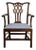 Antique Chippendale Walnut Open Arm Chair C. Late 18th Century For Sale